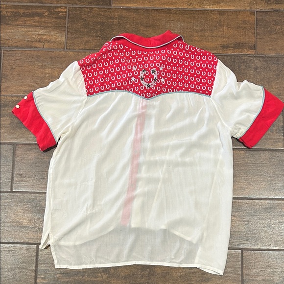 Double D Ranch Red and White Western Shirt size XL - Picture 4 of 5